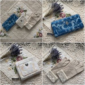 Coach, Signature Wallets & Wool Gloves Bundle